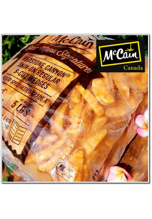 French Fries McCain Canada POTATO WEDGES SEASONED redstone canyon skin-on regular 8-cut wedges frozen 5 lbs 2.27kg (price/kg)